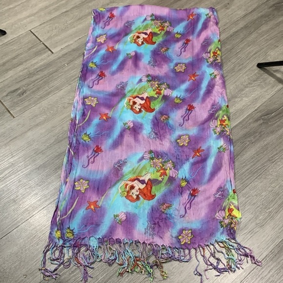 Disney Parks Little Mermaid Oblong Scarf 21x72 - Picture 2 of 7